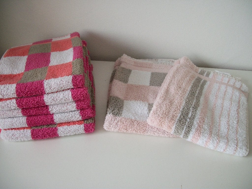 6x Gastendoekje - Roze Vandyck - Washandjes - netjes p.stuk, Gastendoekje, Zo goed als nieuw, Roze, Vandyck