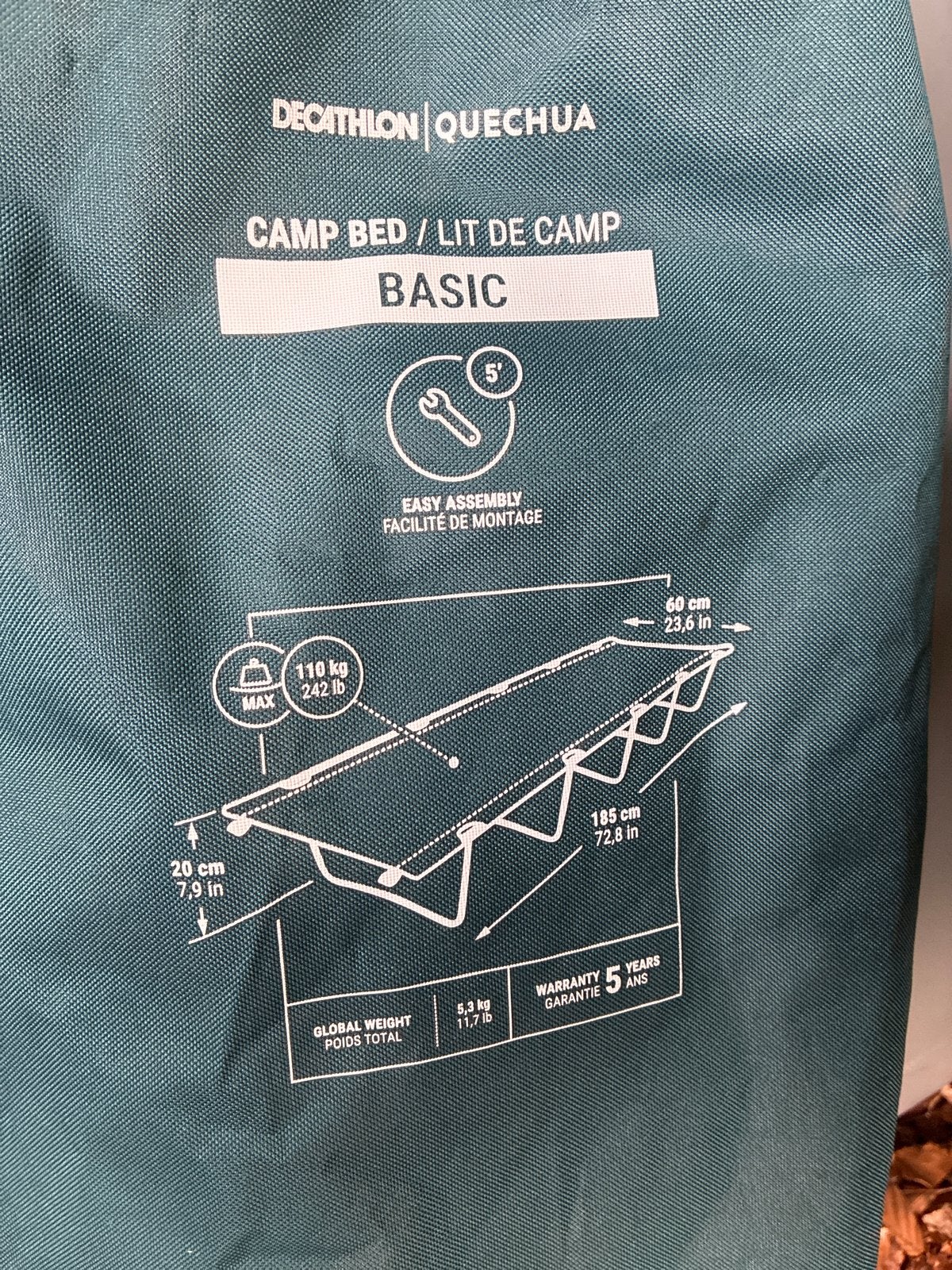 Decathlon Quechua Basic Campingbed - Opvouwbaar en Draagbaar, Ophalen, Zo goed als nieuw