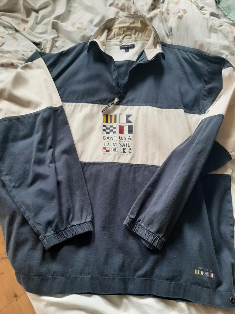 Gant anorak/ blouse voor heren maat XL blauw, Blauw, Ophalen of Verzenden, Zo goed als nieuw, Gant