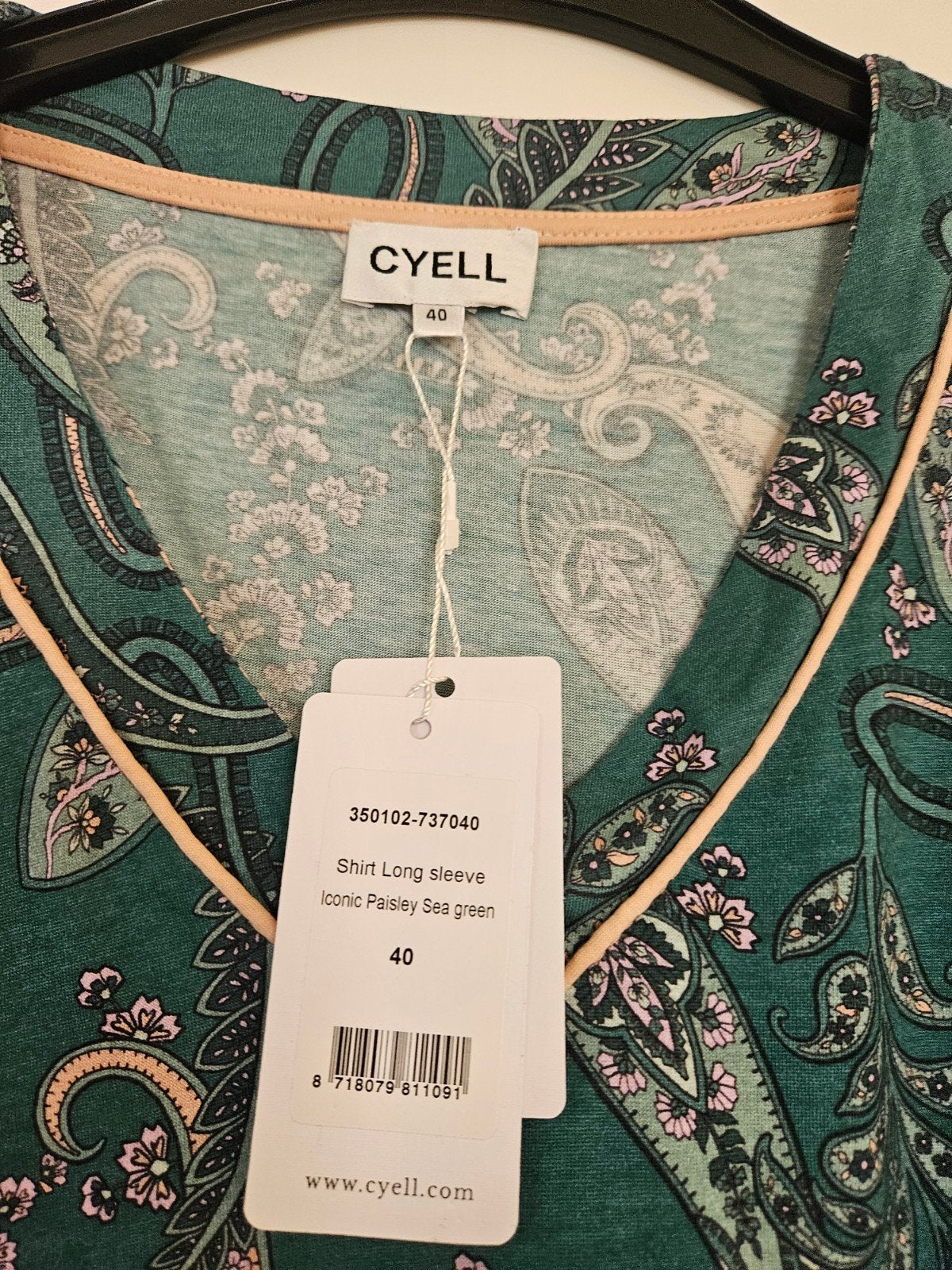 Cyell Shirt Lange Mouw Paisley Zeegroen Maat 40, Cyell, Ophalen of Verzenden, Nieuw, Maat 38/40 (M)