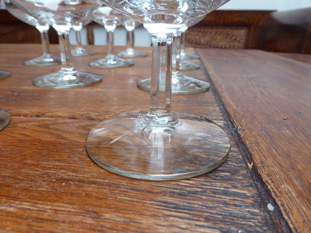 12 vintage champagne coupes, Durobor, Antiek en Kunst, Antiek | Glas en Kristal, Ophalen of Verzenden