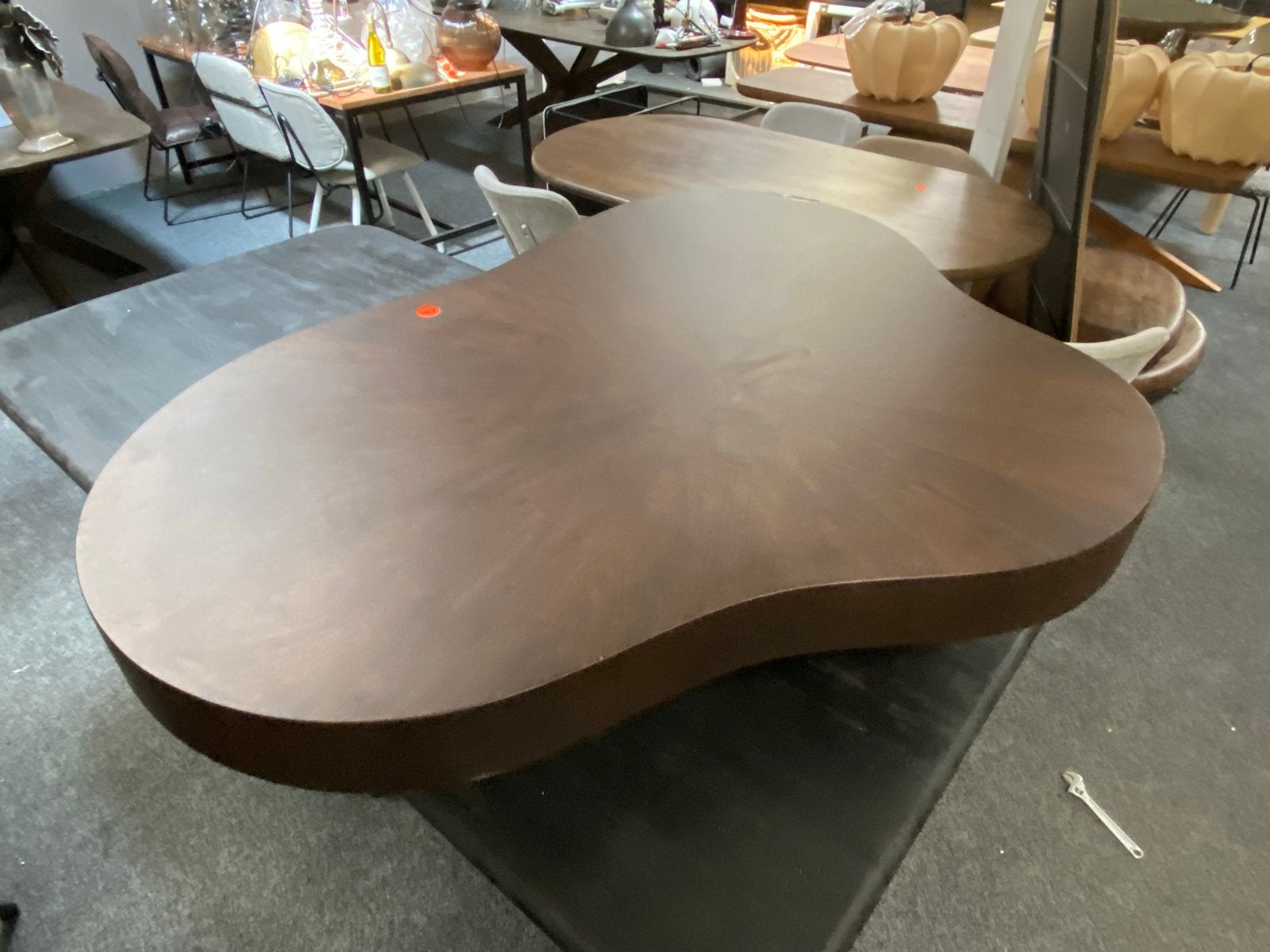 Organische Walnoot Salontafel 150x110 cm bobby, Ophalen, 100 tot 150 cm, Nieuw, 150 tot 200 cm