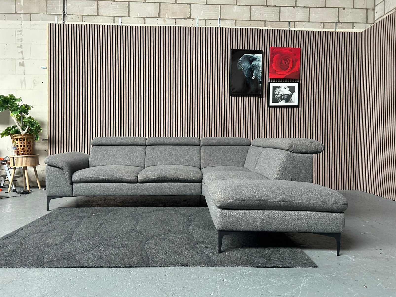GRATIS LEVERING Hoekbank Grijs 263X220 GEREINIGD, Ophalen of Verzenden, Zo goed als nieuw, Vierpersoons of meer, Stof
