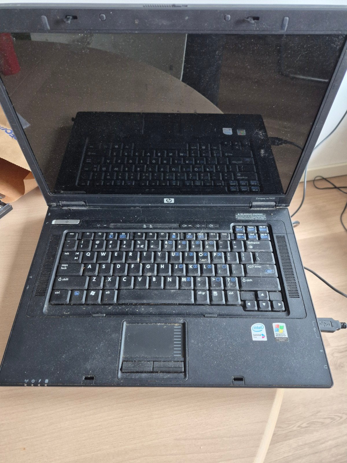 HP Compaq nx7400 laptop met CD drive en lader, Ophalen, Gebruikt, HDD, Minder dan 4 GB