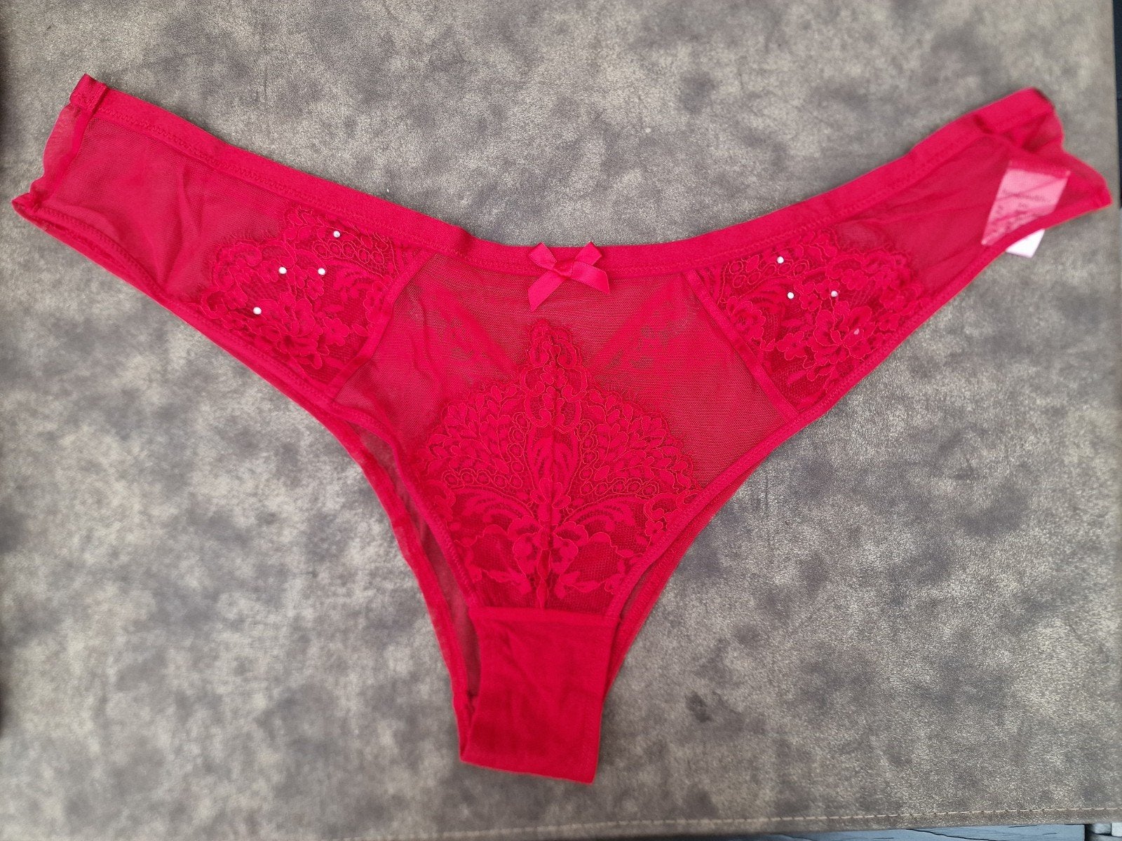 NIEUW Hunkemöller slip rood met strass 2XL, Ophalen, Rood, Slip