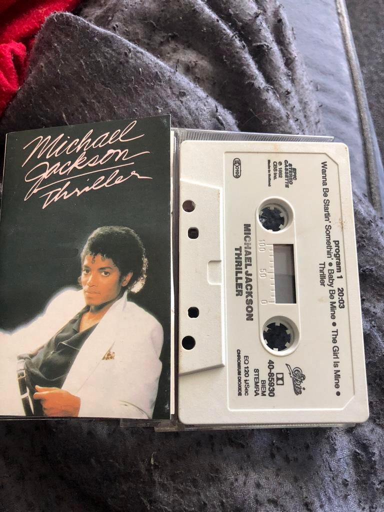 Thriller Michael jackson muziek cassette, Ophalen of Verzenden, Zo goed als nieuw, Pop, 1 bandje