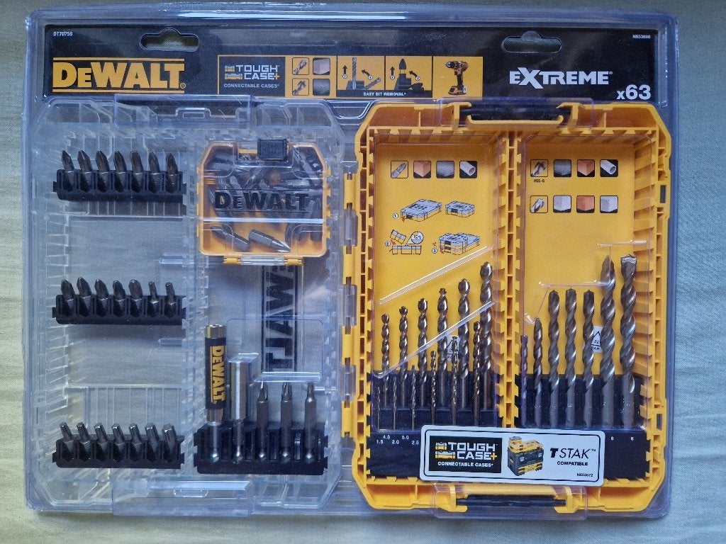 DeWalt Extreme +63 boor/bitset, professioneel, Doe-het-zelf en Verbouw, Gereedschap | Handgereedschap, Ophalen of Verzenden, Nieuw