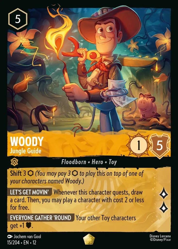 Disney Lorcana - Wilds Unknown - 012-015 - Woody - Jungle, Ophalen of Verzenden, Nieuw, Losse kaart