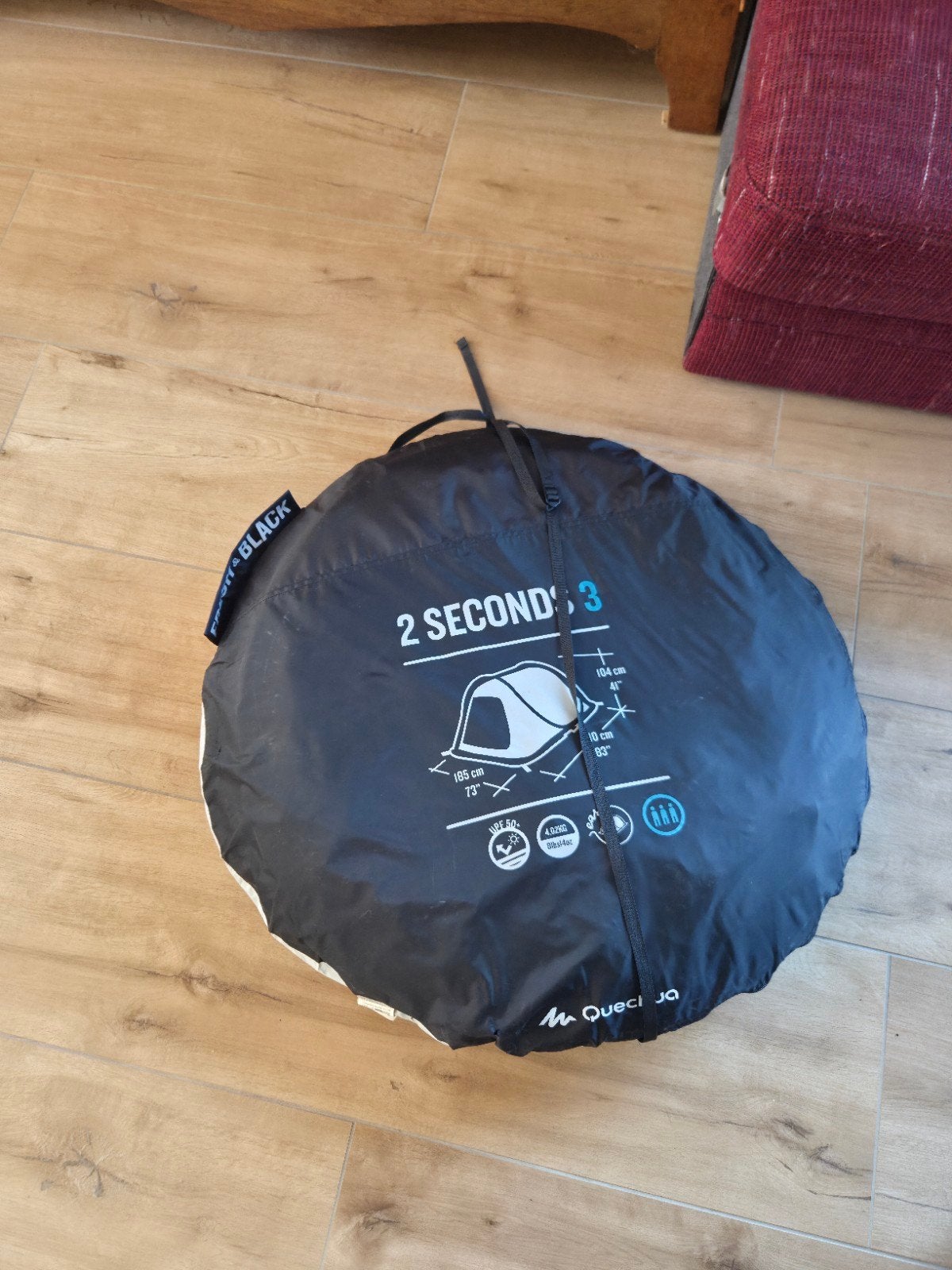 Quechua 2 Seconds 3 persoons tent, Ophalen of Verzenden, Gebruikt, Tot en met 3