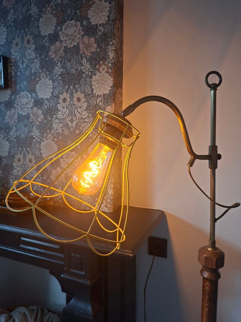 Vloerlamp Jugendstilstijl Vintage messing, Huis en Inrichting, Lampen | Vloerlampen, Ophalen, Vintage Jugendstil, Gebruikt, Overige materialen