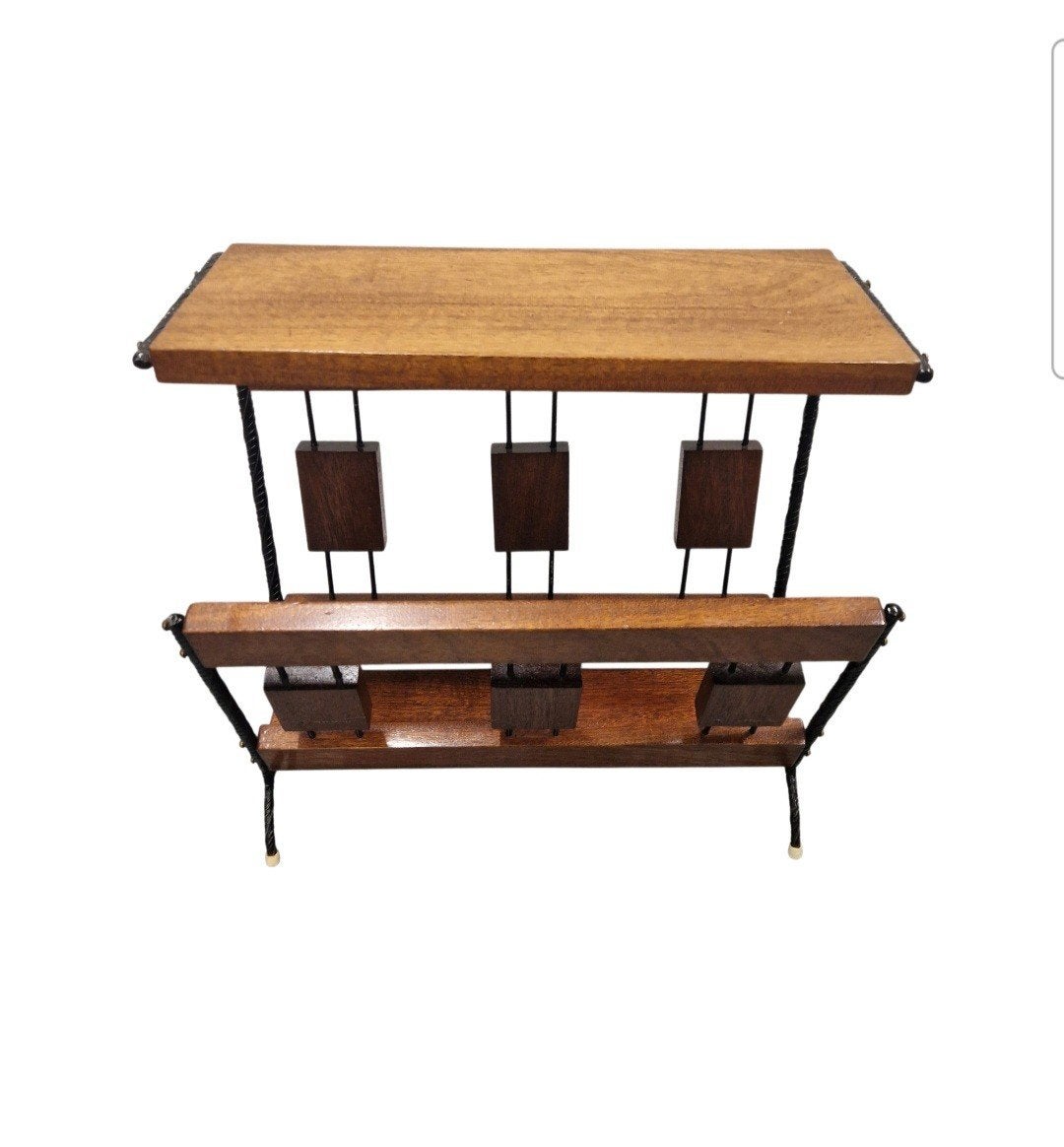 Vintage lectuurtafel tijdschriftenrek jaren 60 krantenbak, Ophalen of Verzenden