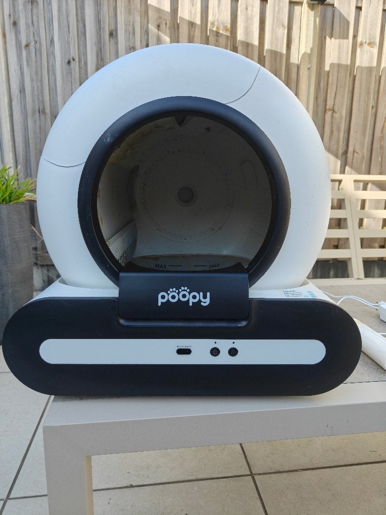 Automatische kattenbak | Poopy Nano 2 incl. zakken, Dieren en Toebehoren, Kattenbakken, Ophalen, Zelfreinigend, Gebruikt, Open