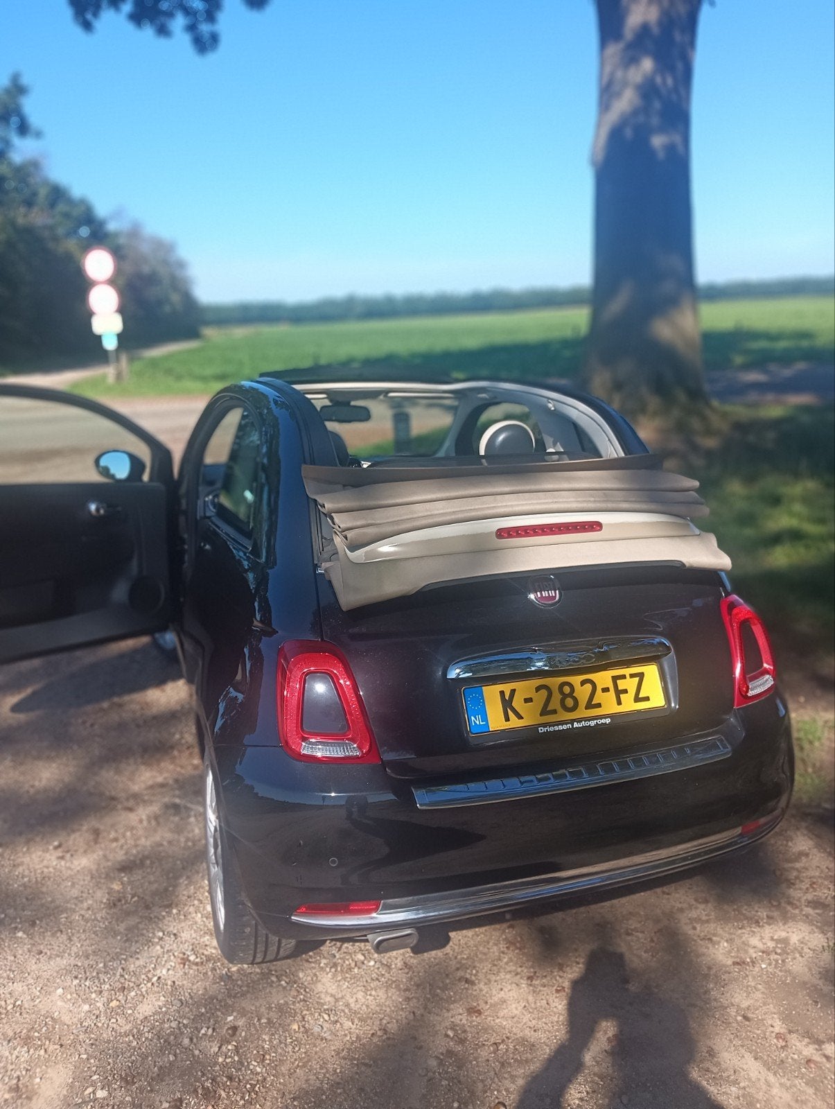 Fiat 500C 1.2 69pk 2016 Zwart, Voorwielaandrijving, 4 cilinders, Cabriolet, Zwart