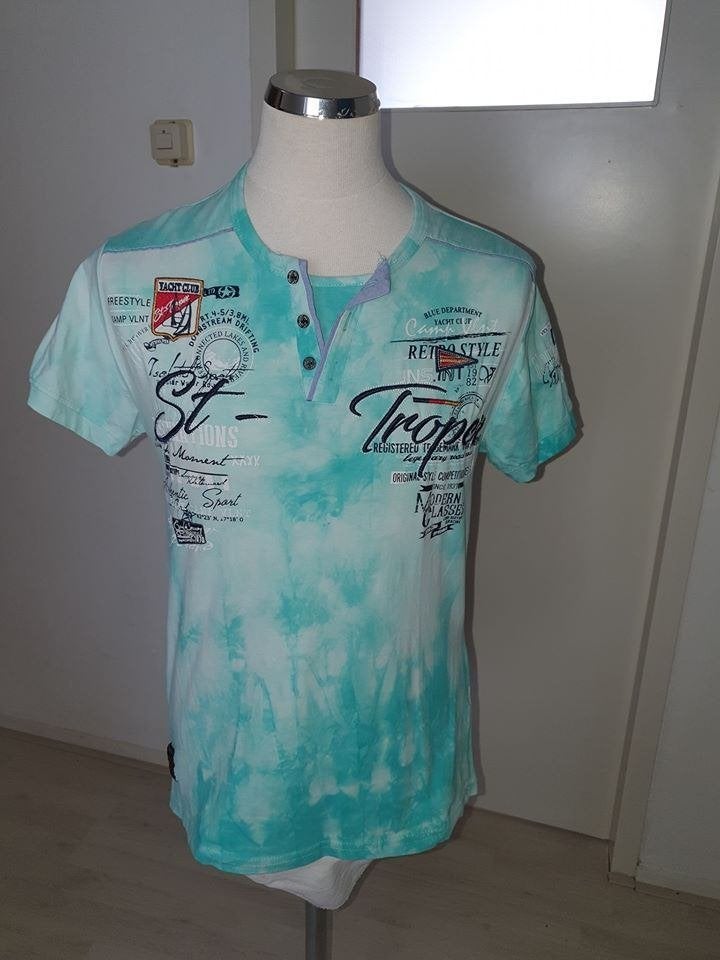 Violento T-shirt met tie-dye print en opdruk - Maat M, Ophalen of Verzenden, Zo goed als nieuw, Violento, Meerkleurig
