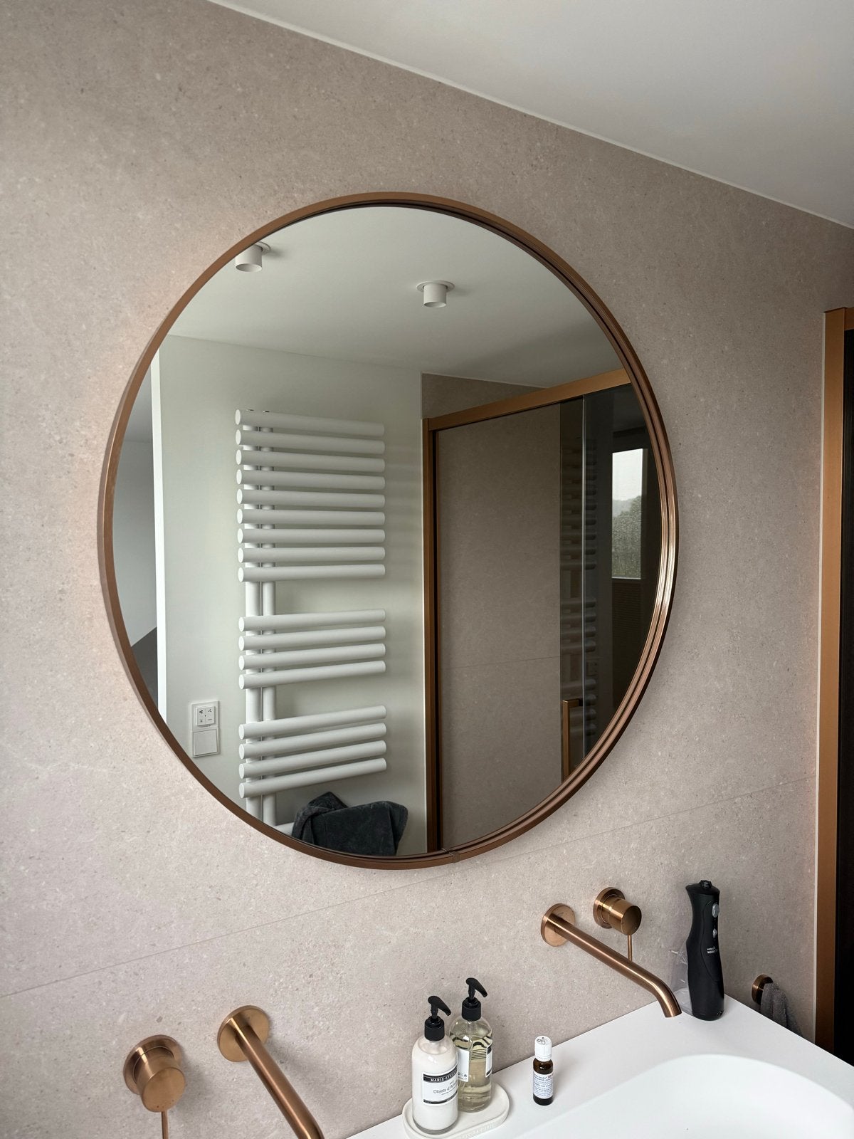 Nieuwe Balmani Secret Badkamerspiegel Verwarmd - 90cm Rond, Rond, Ophalen of Verzenden, Zo goed als nieuw, 75 tot 100 cm