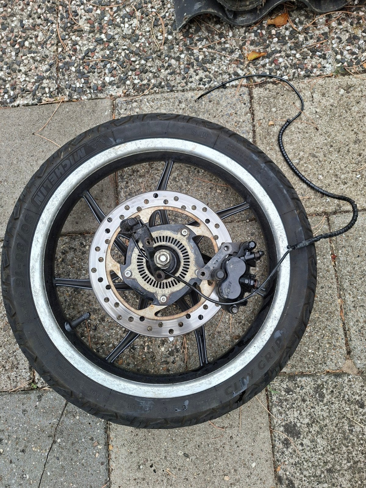 Voorwiel met remklauw voor Piaggio scooter, Fietsen en Brommers, Brommeronderdelen | Scooters, Ophalen, Gebruikt, Overige typen