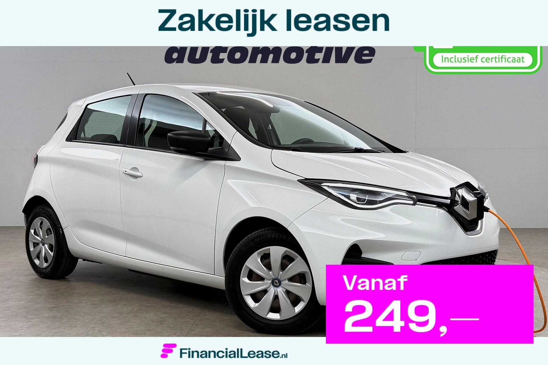 Renault ZOE R110 52 kWh Koopaccu | Snelladen | SOH 90% | Vir, 392 km, Stof, Gebruikt, Wit