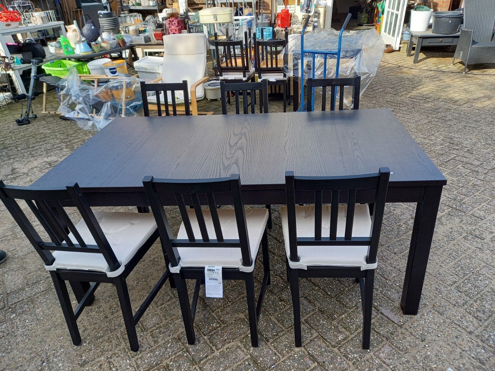 eethoek met 6 stoelen, Ophalen, Gebruikt, 50 tot 100 cm, Vijf personen of meer