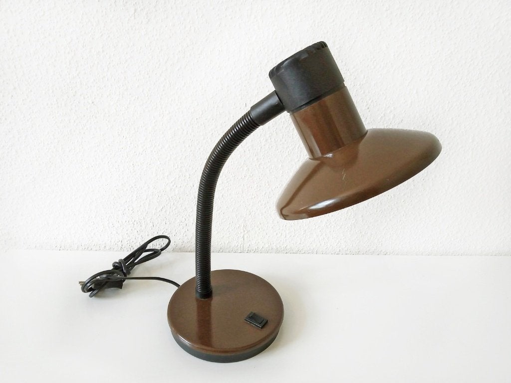 retro bruine bureaulamp / tafellamp, Bureaulamp, Gebruikt, Vintage, Met schakelaar