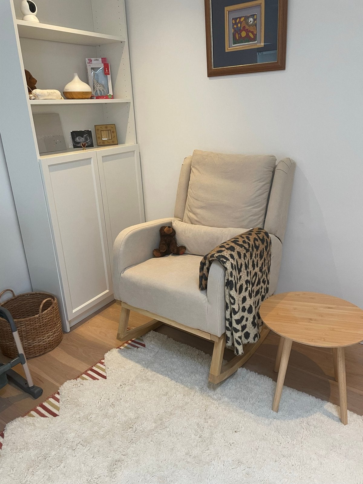 Comfortabele schommelstoel /voedingsstoel beige - nieuwstaat, Ophalen, Overige kleuren, Nieuw, Scandinavische