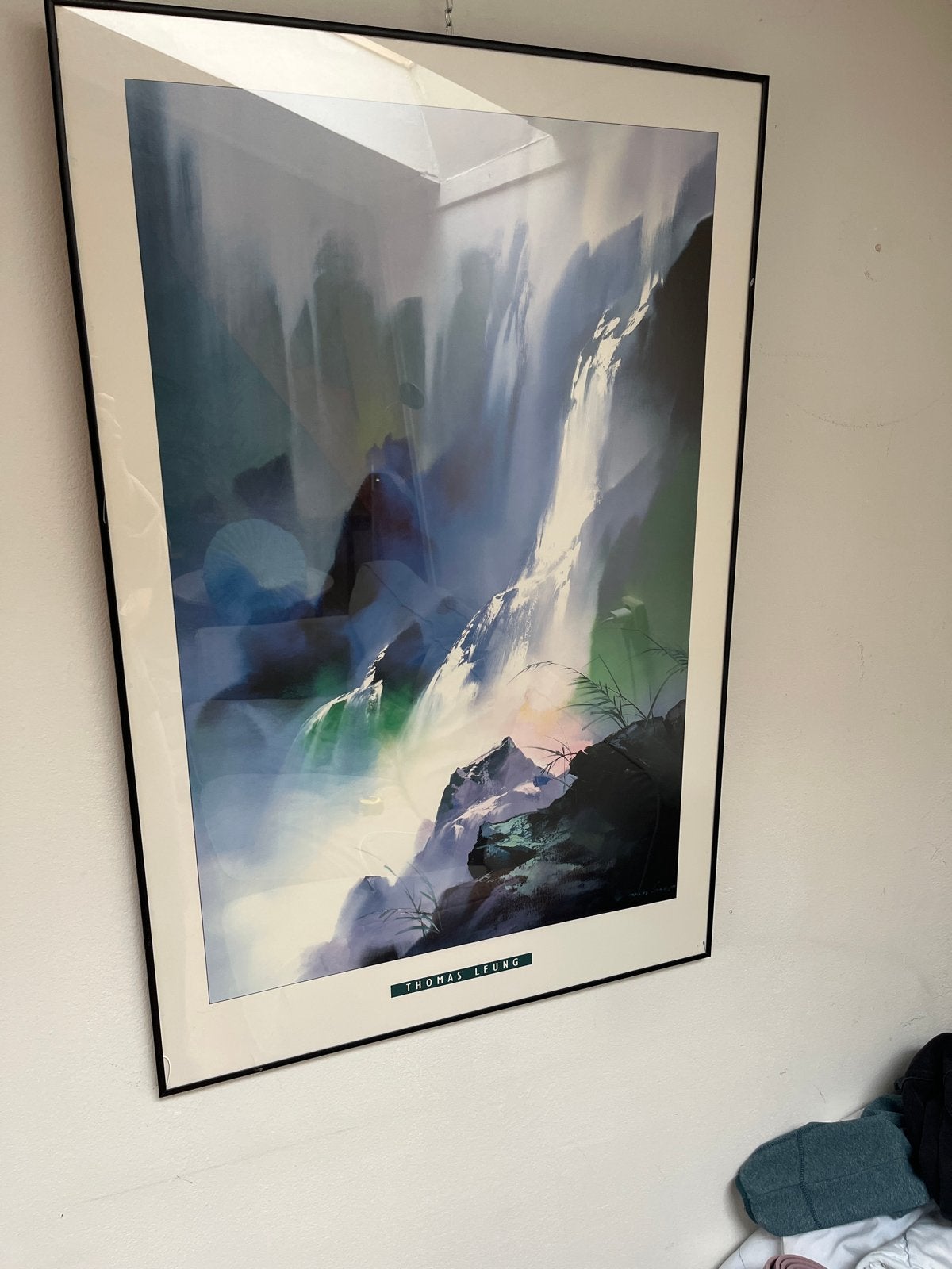 Poster schilderij waterval 62x93 cm incl. glazen lijst, Antiek en Kunst, Kunst | Schilderijen | Klassiek, Landschap, Print, Papier