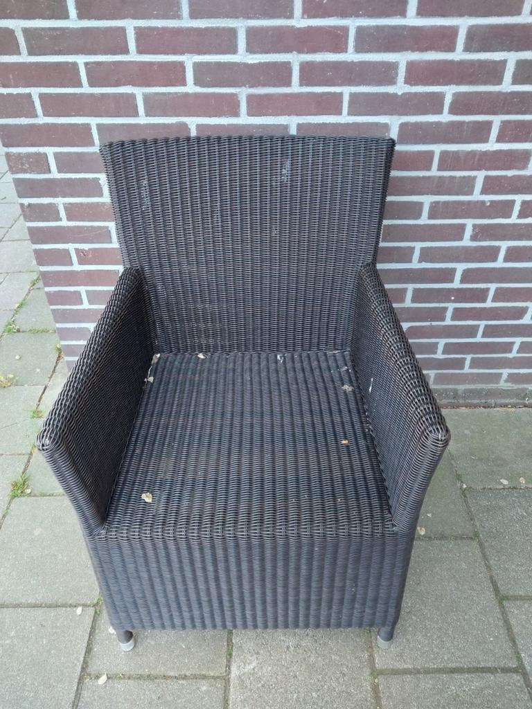 Rotan kunstof tuin/ balkon stoel, Ophalen, Zo goed als nieuw, Kunststof, Stoel