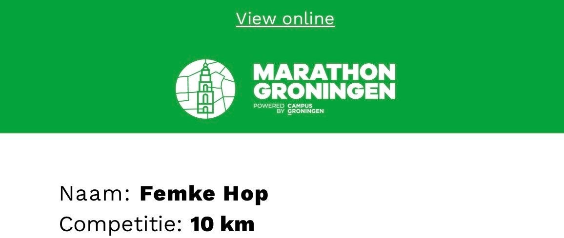 10 kilometer campus run Groningen, Eén persoon, Mei