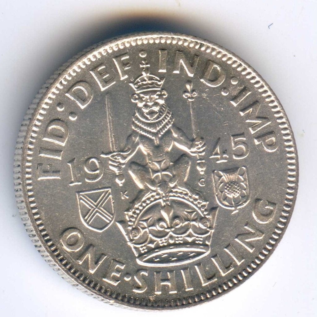 Groot-Brittannië 1 Shilling 1945 Schots, Ophalen of Verzenden, Overige landen, Zilver