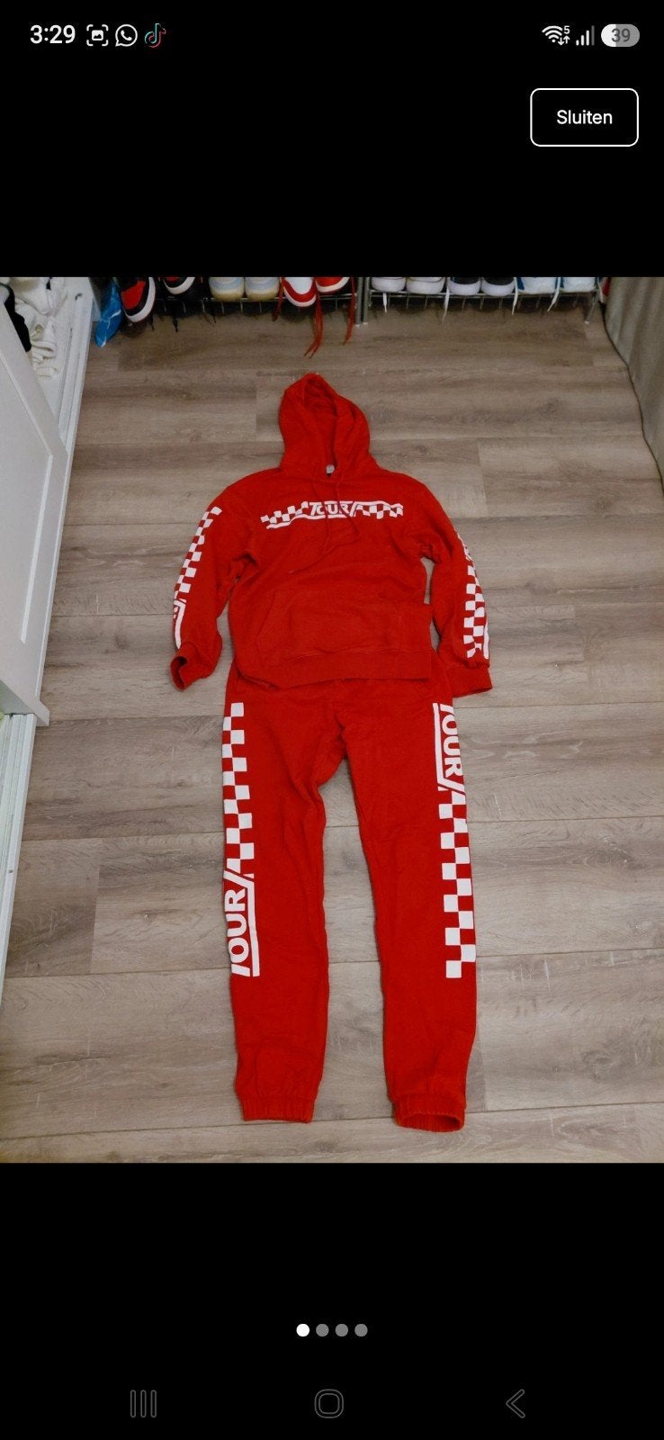 Rood joggingpak x Justin Bieber, Ophalen of Verzenden, Zo goed als nieuw, Maat 34 (XS) of kleiner, Justin bieber