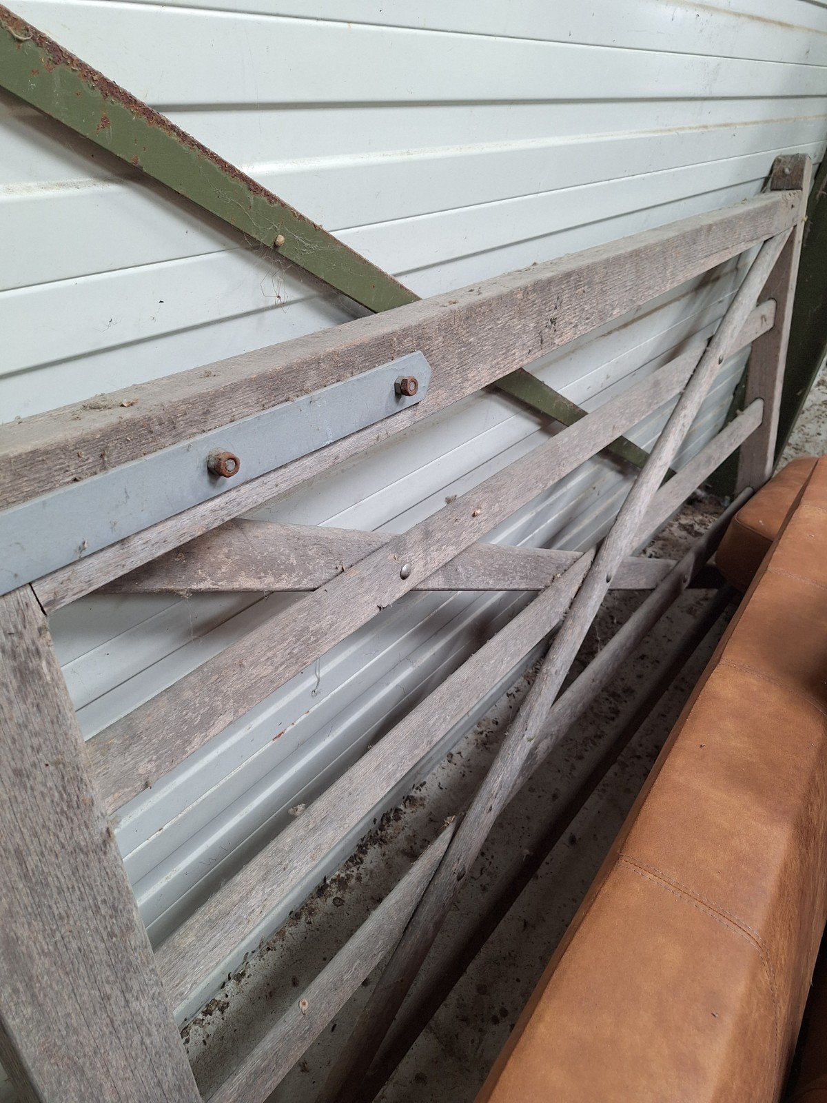 Robuust hard houten poort hekwerk - Gebruikt, Tuin en Terras, Ophalen, Met poort, Gebruikt, Tuinhek