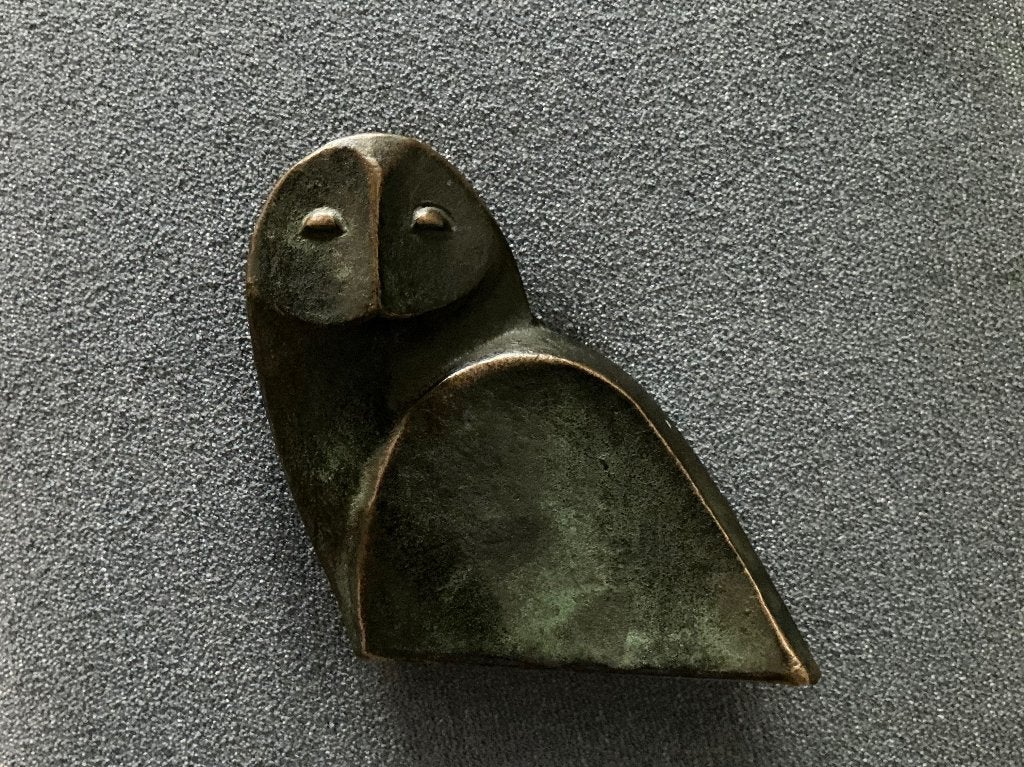 Bronzen uil, Minder dan 20 cm, Ophalen of Verzenden, Brons, Beeld