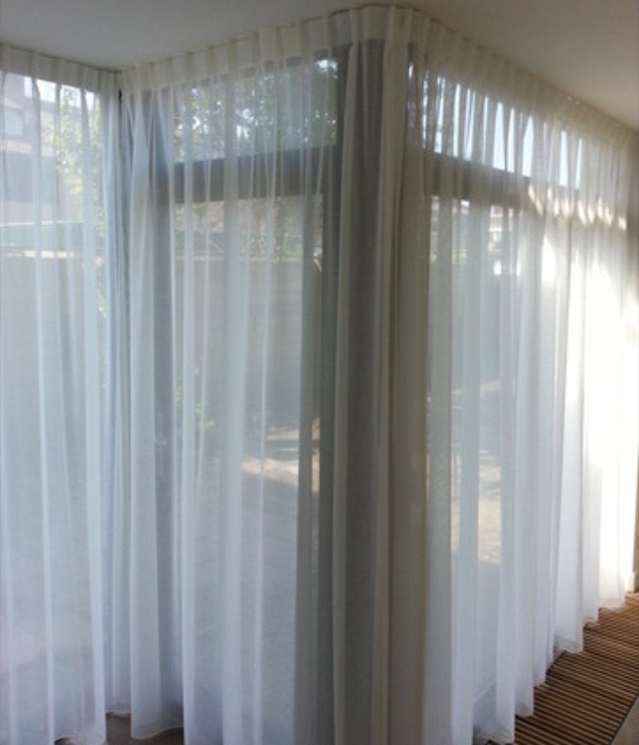 vitrage off-white (gebroken wit) 2 stuksx360 breedx 260 hoog, Vitrage, Loodveter, Wit, Nieuw