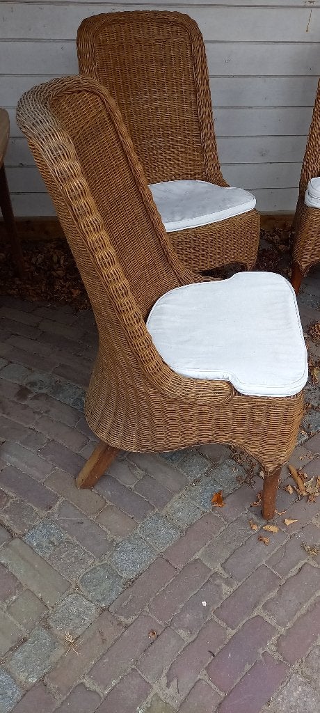 3 tuinstoelen, Ophalen, Gebruikt, Rotan