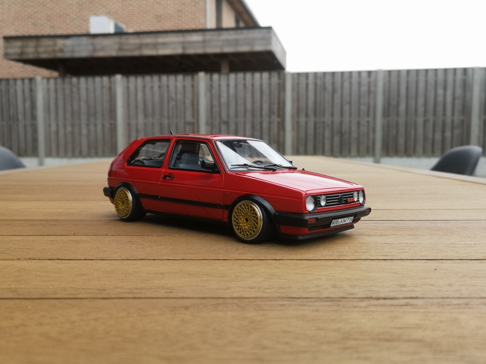 1:18 Norev Vw Golf 2 met BBS velgen, Ophalen of Verzenden, Gebruikt, Auto, Norev