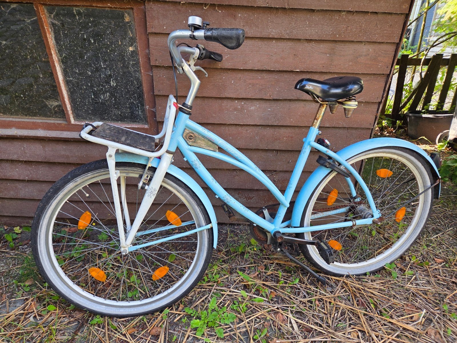 Lichtblauwe meisjesfiets type cruiser 26 inch, Fietsen en Brommers, Gebruikt, Velgrem, Versnellingen, Minder dan 47 cm