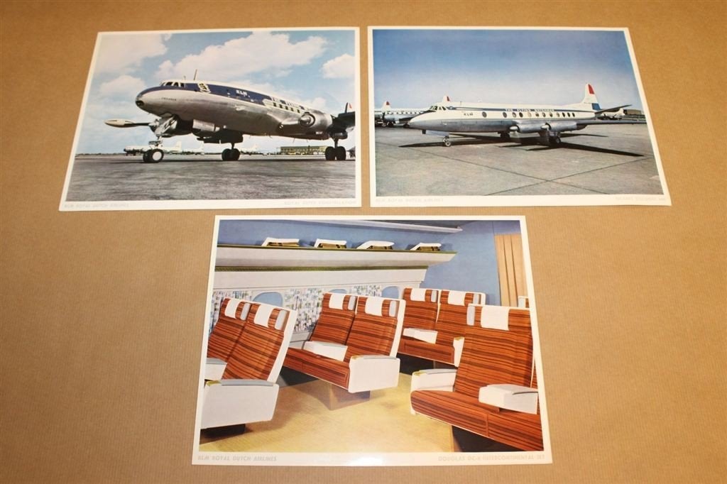 3 originele persfoto\'s KLM - Ca 1960 - Oa DC-8, Ophalen of Verzenden, Zo goed als nieuw, Kaart, Foto of Prent