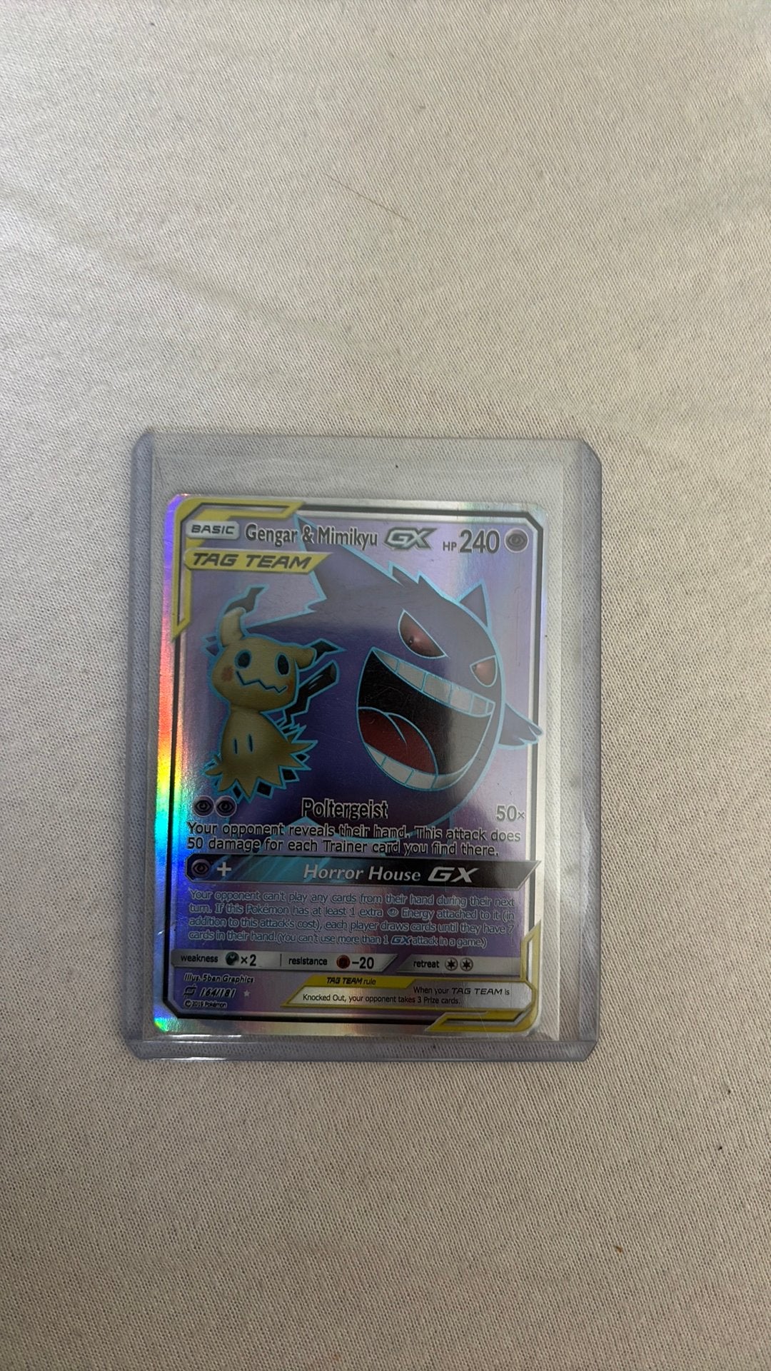 GENGAR & MIMIKYU Pokemon kaart, Ophalen of Verzenden, Zo goed als nieuw