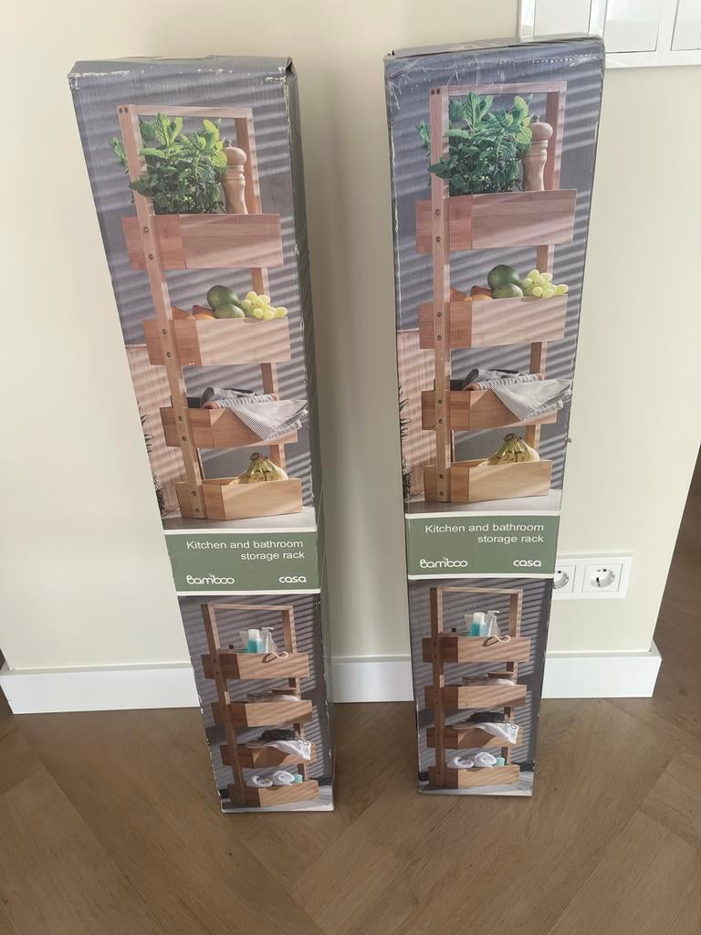 2x Bamboe rek, Overige typen, Hout, Ophalen of Verzenden, Zo goed als nieuw