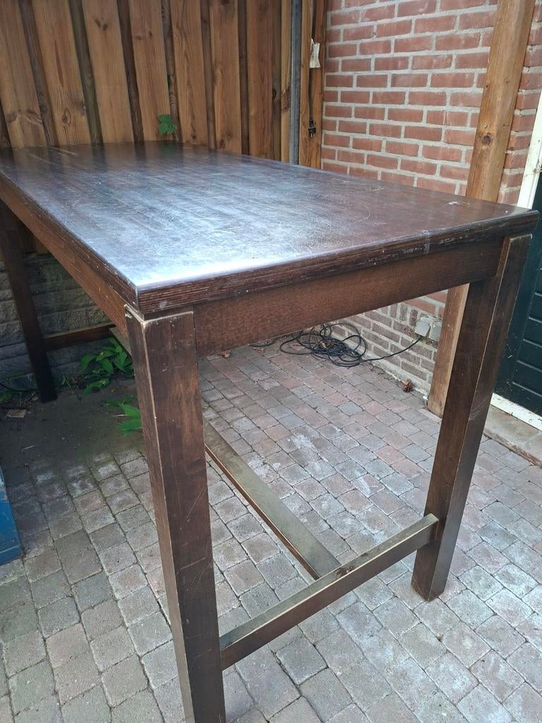 Bartafel horecakwaliteit massief hout 80x180x110cm, Ophalen of Verzenden, Gebruikt