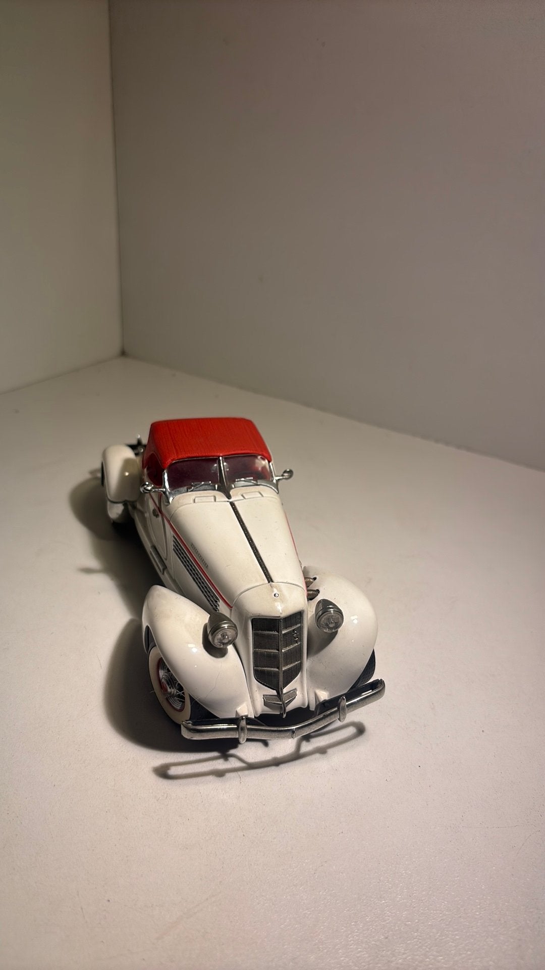 Auburn Boattail speedster 1935 franklin mint 1.24, Overige merken, Auto, Ophalen of Verzenden, A