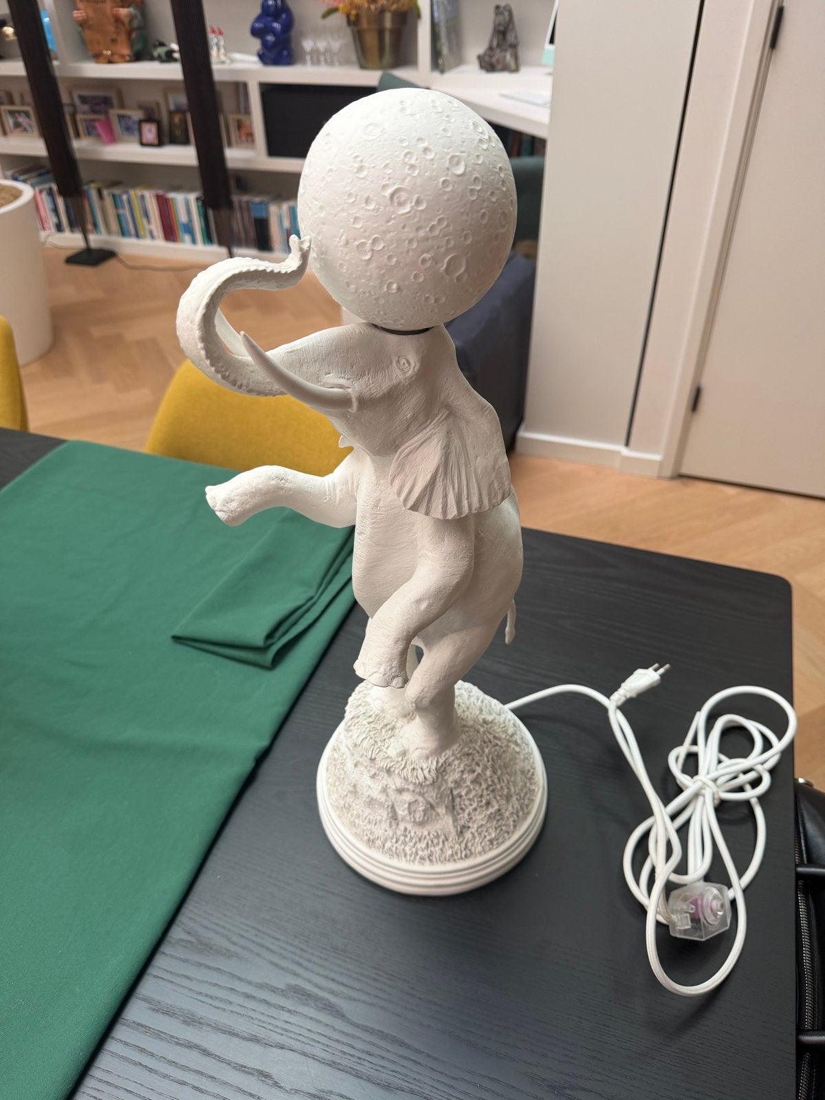 Seletti Marcantonio Olifant Tafellamp met Maan, Ophalen, Overige materialen, Met schakelaar, Gebruikt