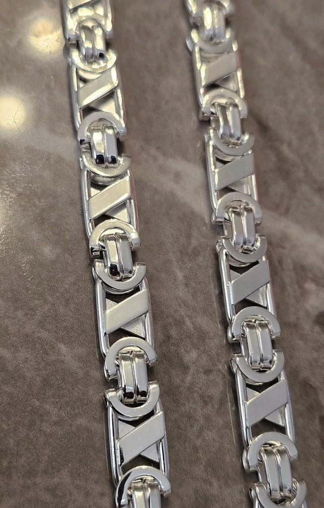 Prachtige Valentino zilveren ketting 8mm 70cm lang, Ophalen of Verzenden, Nieuw, Zilver, Zilver