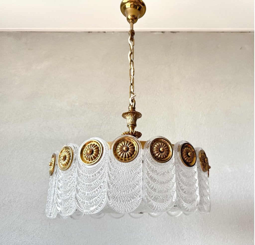 Vintage Kaiser Leuchten Murano hanglamp, Niet ingevuld, Gebruikt, Mid century modern, Niet ingevuld