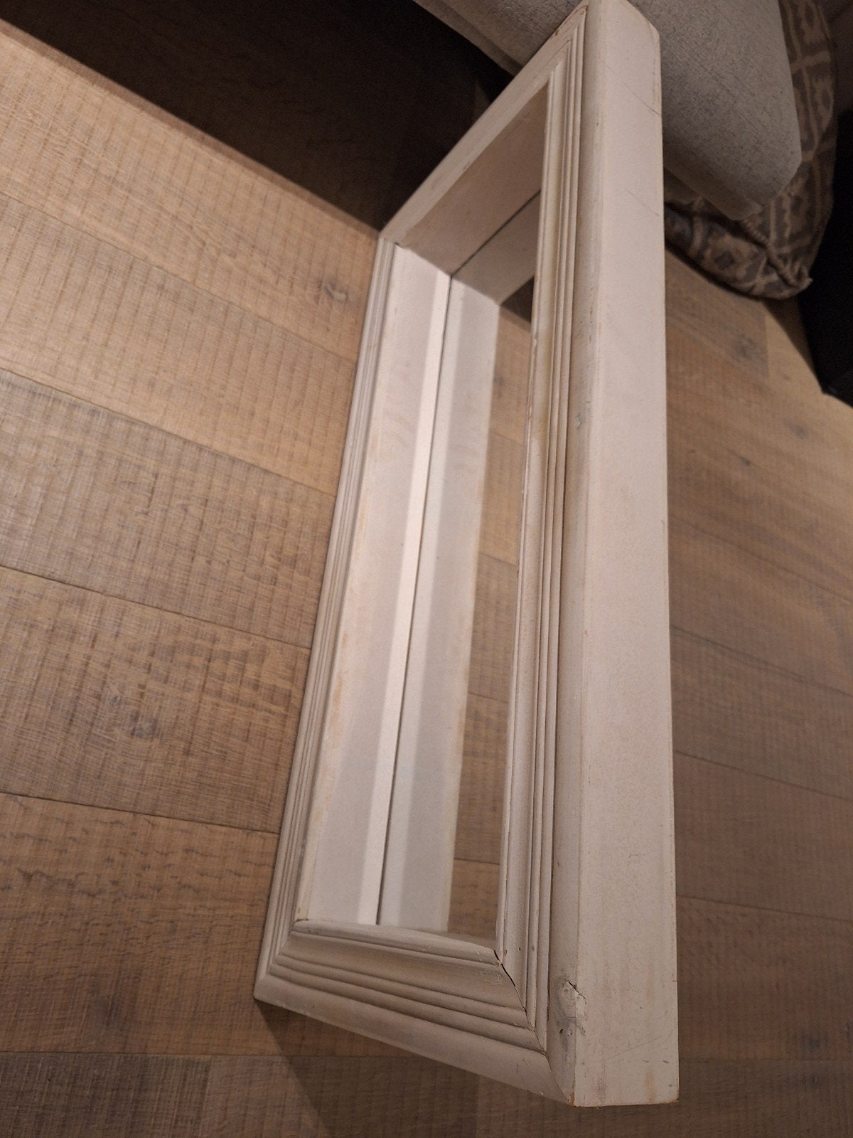 Witte spiegel 40x80 cm met houten lijst, Ophalen, Minder dan 50 cm, Gebruikt, Minder dan 100 cm