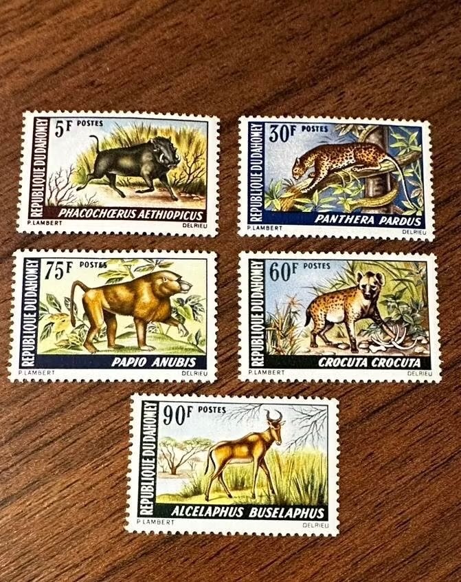 Dahomey 1969 dieren postzegels - set van 5 gestempeld, Ophalen of Verzenden, Gestempeld
