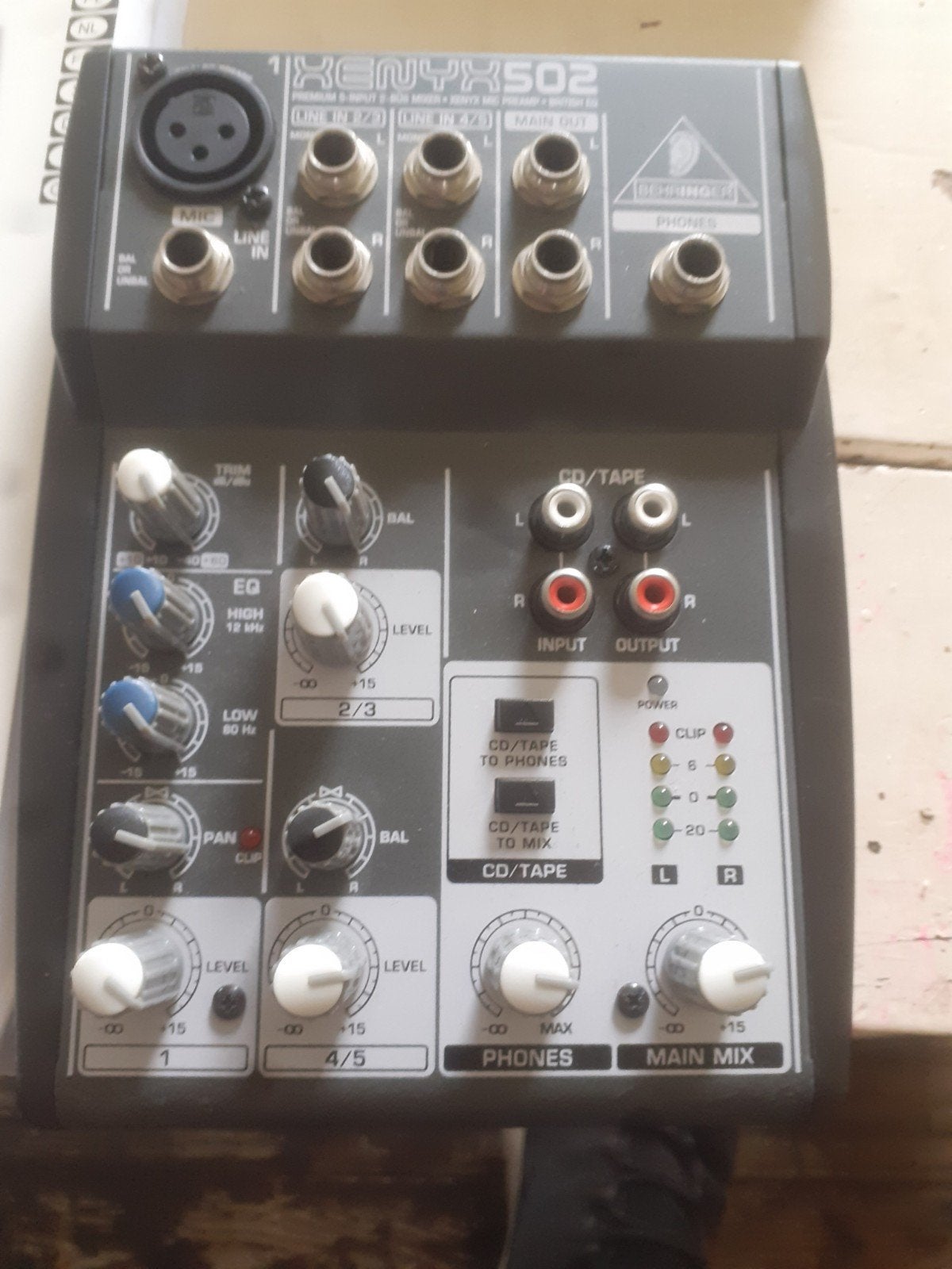 Behringer Xenyx 502 Mixer - Compacte Audio Mixer, Ophalen of Verzenden, Gebruikt, Minder dan 5 kanalen, Microfooningang
