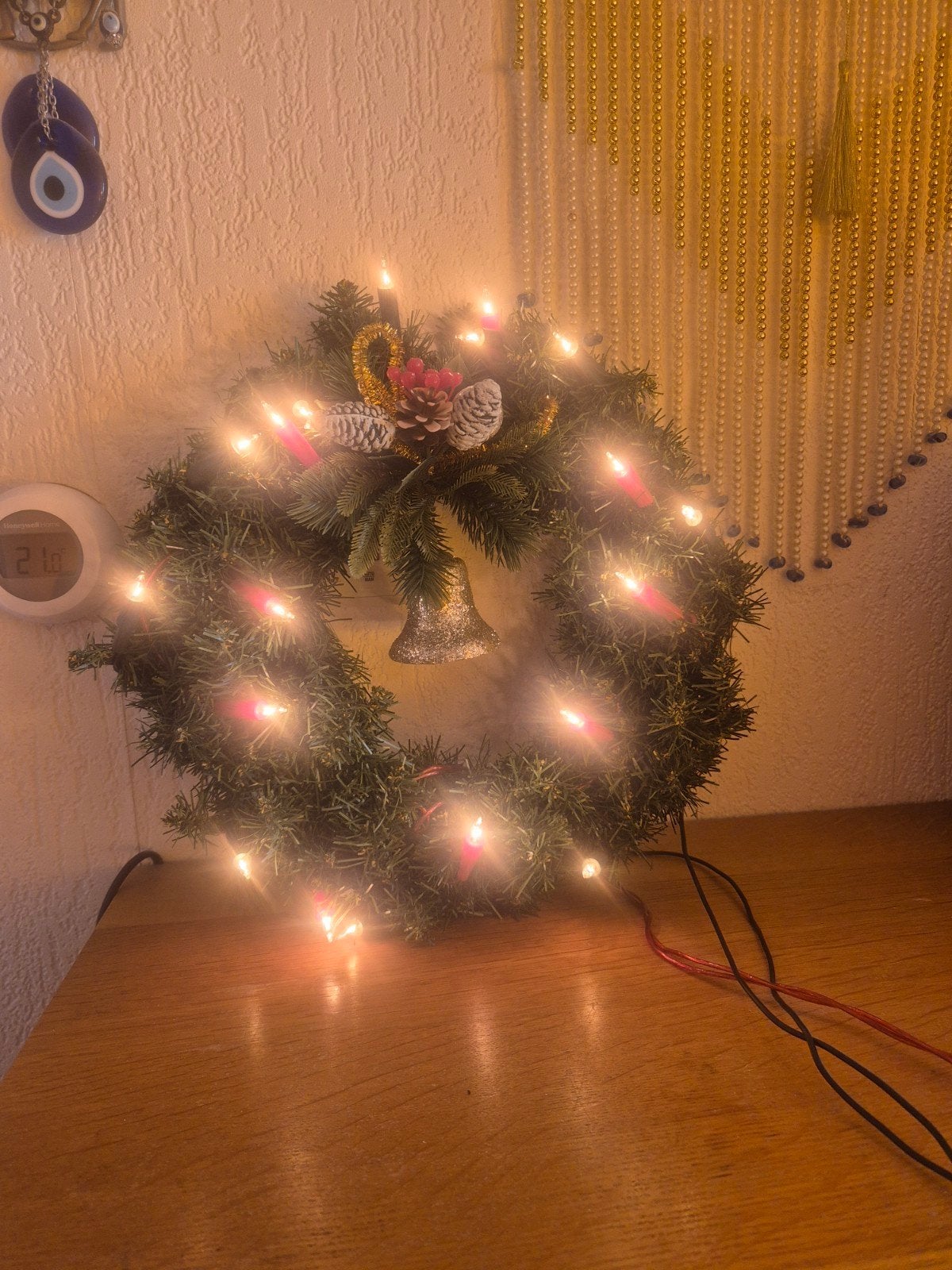 kerstkrans met verlichting, Diversen, Ophalen of Verzenden, Zo goed als nieuw