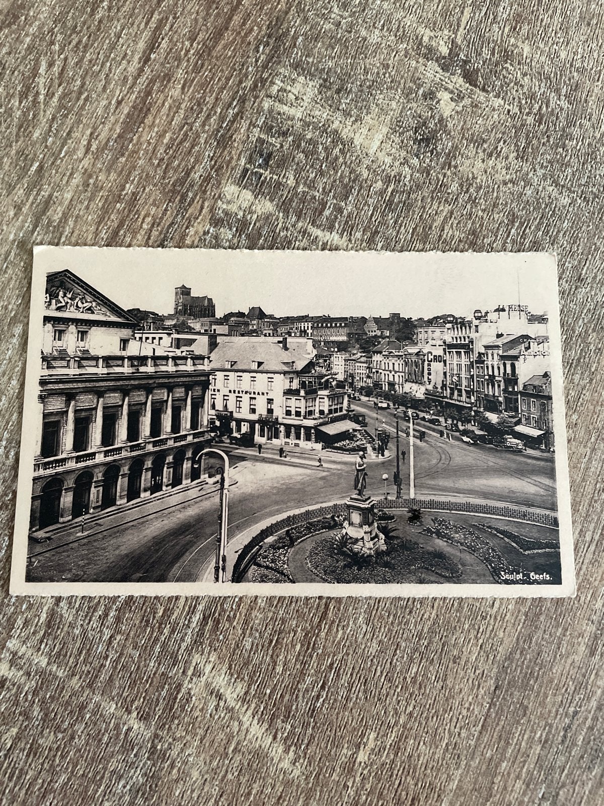 Oude postkaart Luik: Standbeeld Grétry en Koninklijk Theater, Ophalen of Verzenden, Gelopen, Luik
