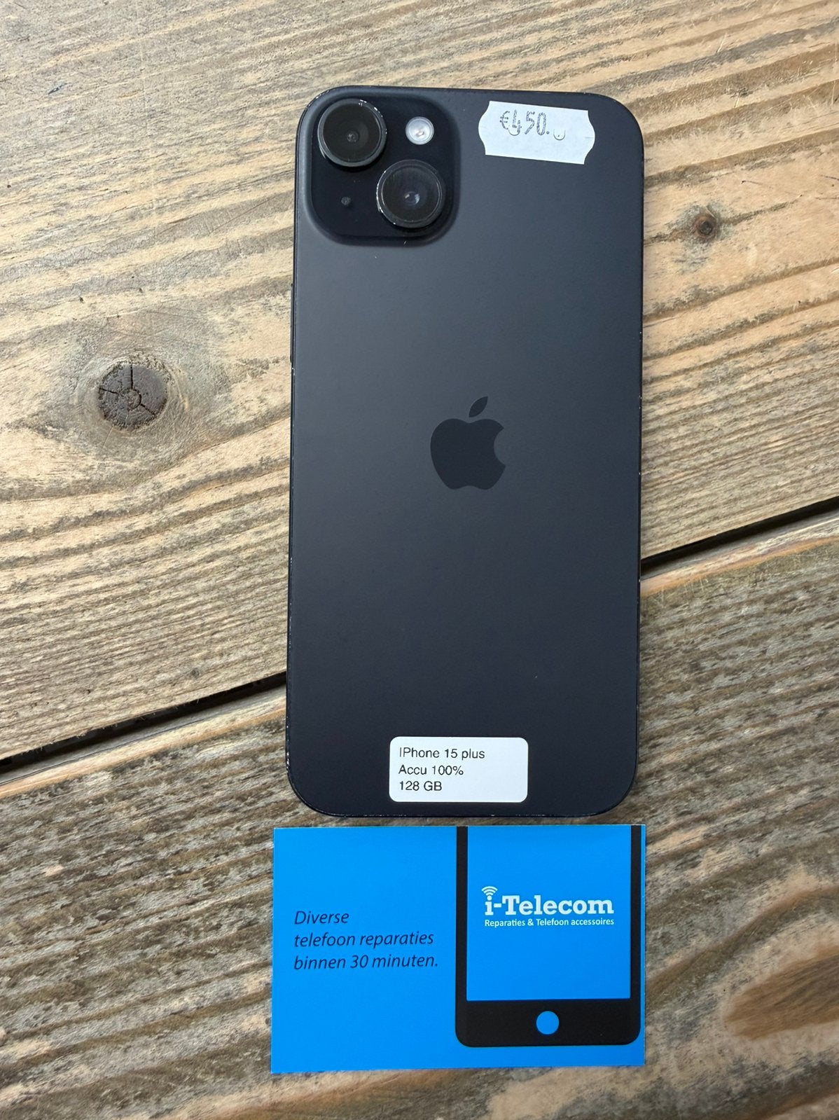 Iphone 15 plus black 128 GB met garantie 100%, Ophalen of Verzenden, Zo goed als nieuw, Overige typen