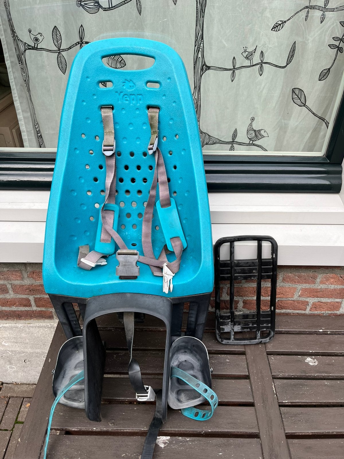 Yepp Thule Maxi fietsstoeltje blauw (achter), Ophalen, Gebruikt, Achterzitje, Voetsteuntjes